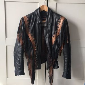 Cowhide Leather fringe jacket Sm by Western World